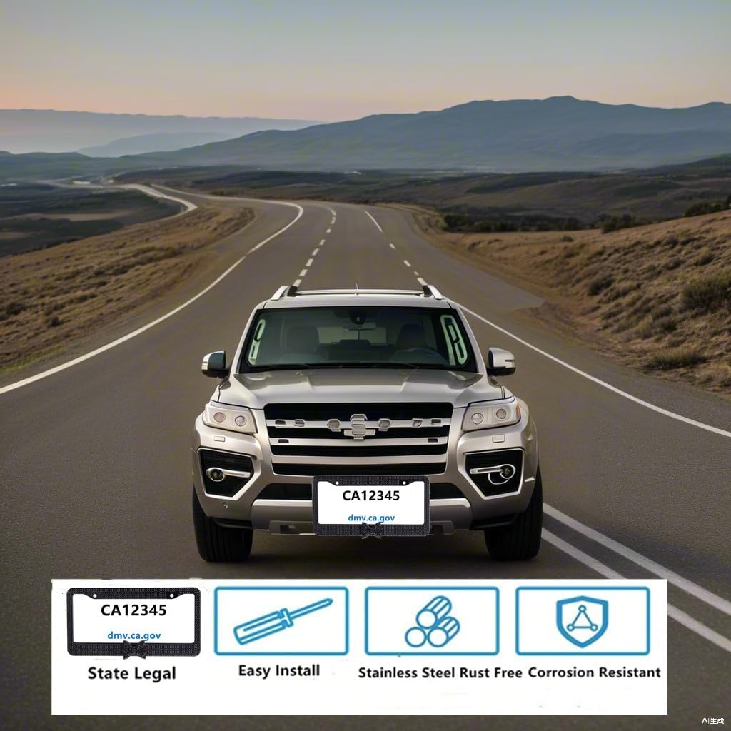 Fashion Premium Handmade Crystal License Plate Frames,Waterproof Bling License Plate Covers,US Universal Rhinestone License Plate Holder For Women(1