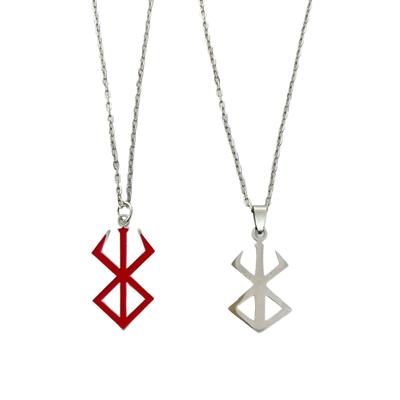 Creative Berserker Symbol Pendants Necklaces for Men Women Cartoon Mad Warrior Lightning Choker Jewelry Gift