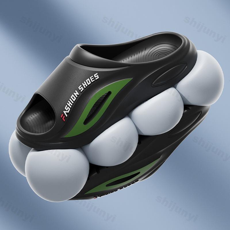 Fashion Men Slippers Non-slip Bathroom Slippers Comfort Home Shoes Open Toed Thick Soft Sole Breathable Flat Platform Indoor Slippers