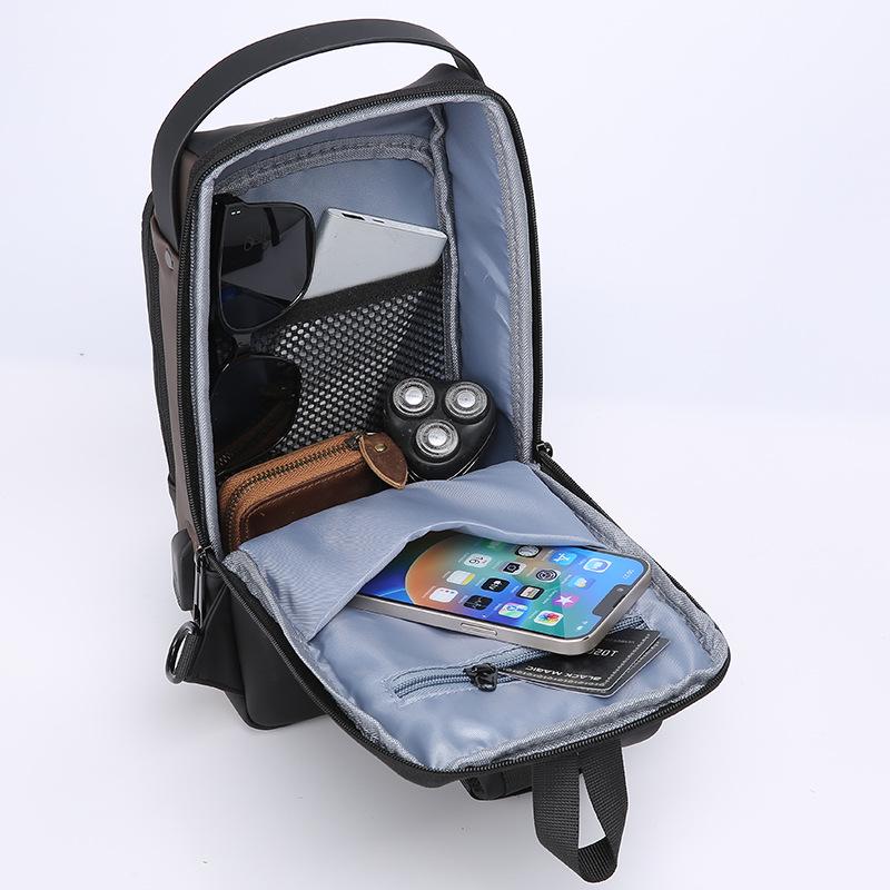 Men's Waterproof Anti-Theft Crossbody Bag with Combination Lock - Nylon Chest Pack for Motorcycle
