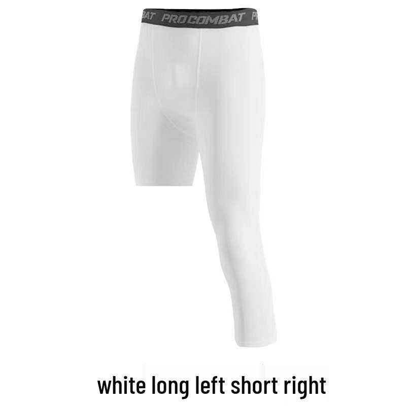 Men's Quick-Dry Compression Basketball Tights, Single-Leg, Seven-Point, Base Layer, Fitness Training Pants