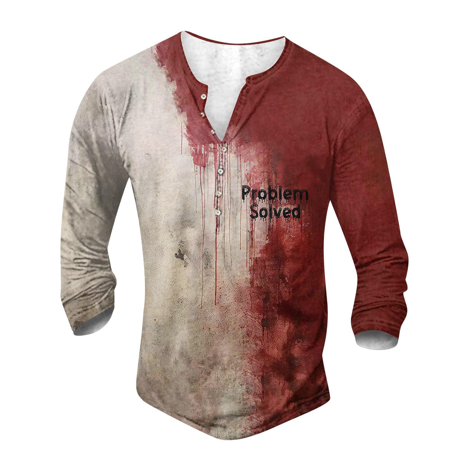 

Мужская футболка с принтом на открытом воздухе, свободный топ с длинными рукавами на пуговицах в стиле ретро L хаки