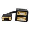 30cm VGA Video Splitter Cable - 30cm VGA Video Splitter Cable - 1x VGA (M) To 2x VGA (F) - Black