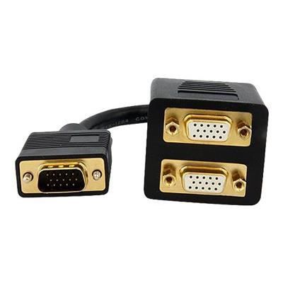 30cm VGA Video Splitter Cable - 30cm VGA Video Splitter Cable - 1x VGA (M) To 2x VGA (F) - Black