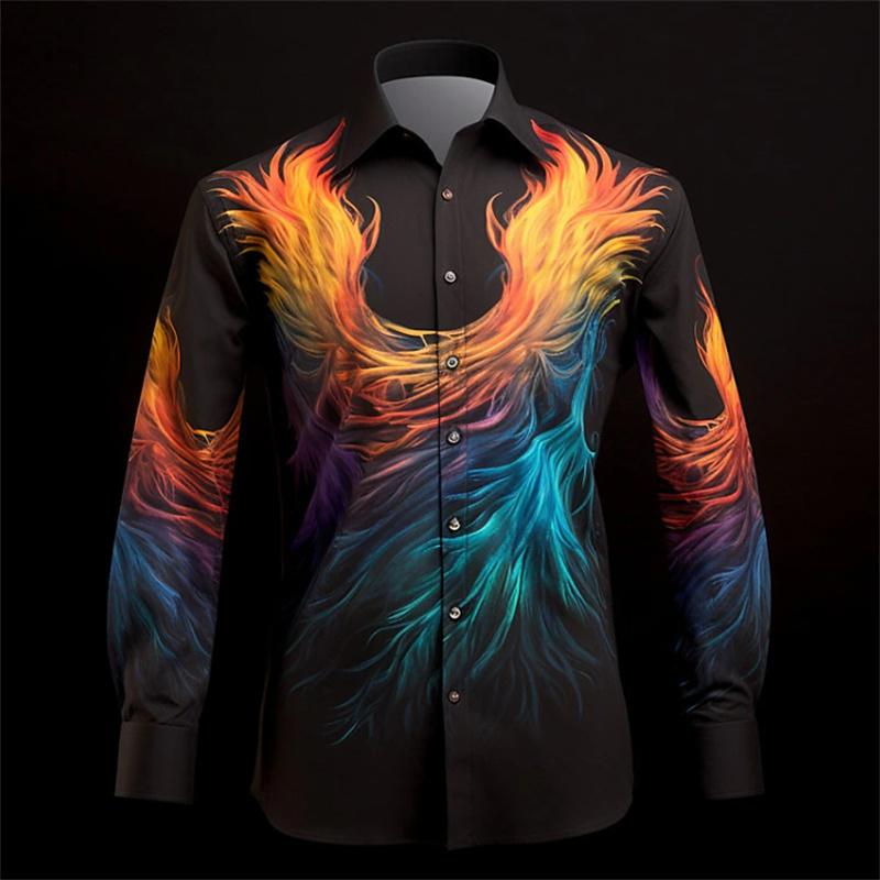 Men's Shirt Pattern Shirt Outdoor Street Long Sleeved Printed Clothing Fashion Street Clothing Designer Casual Breathable