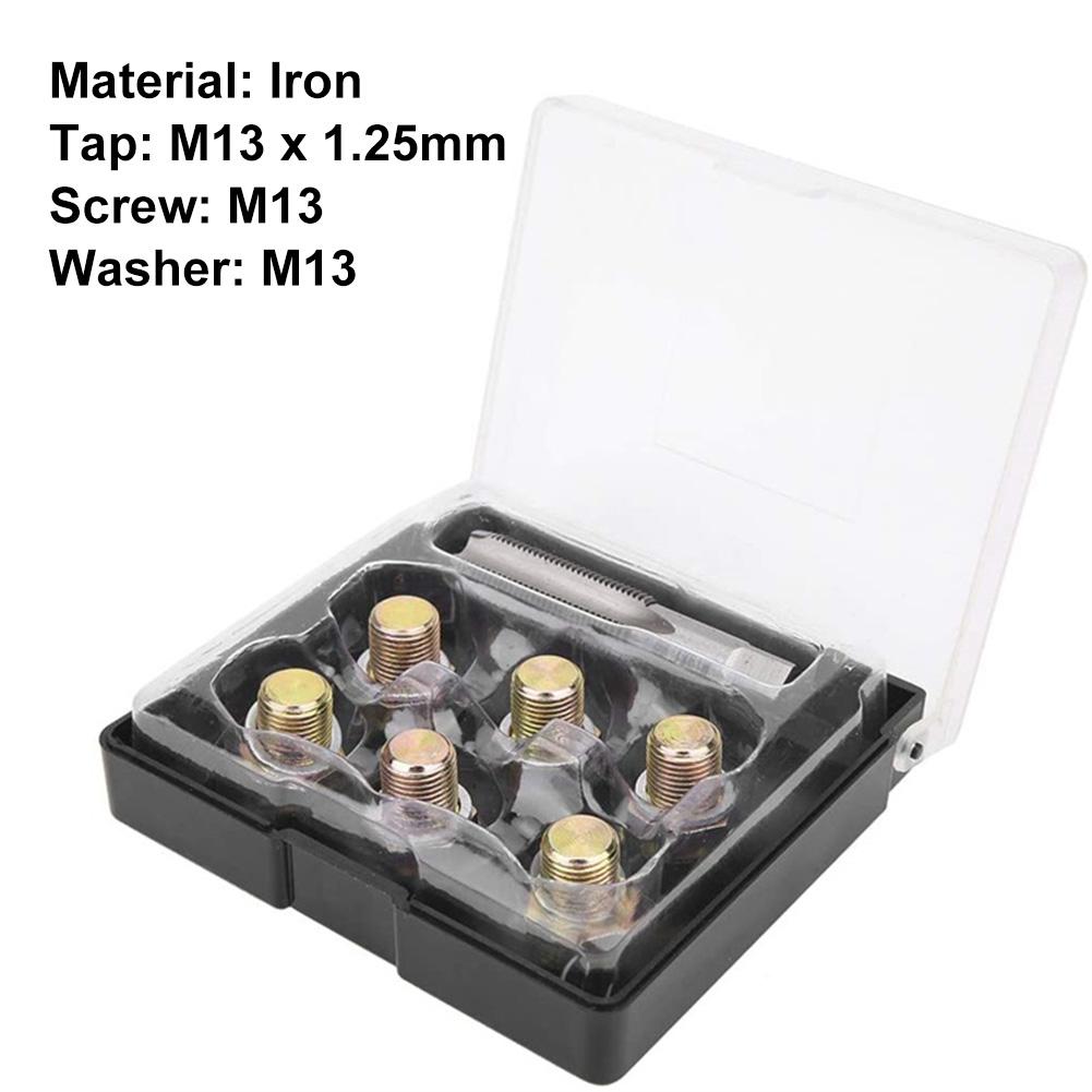 Portable Oil Pan Drain Sump Plug Key M13x1.25mm Iron Oil Pan Thread Repair Tools Kit Sump Drain Plug Repair Kit