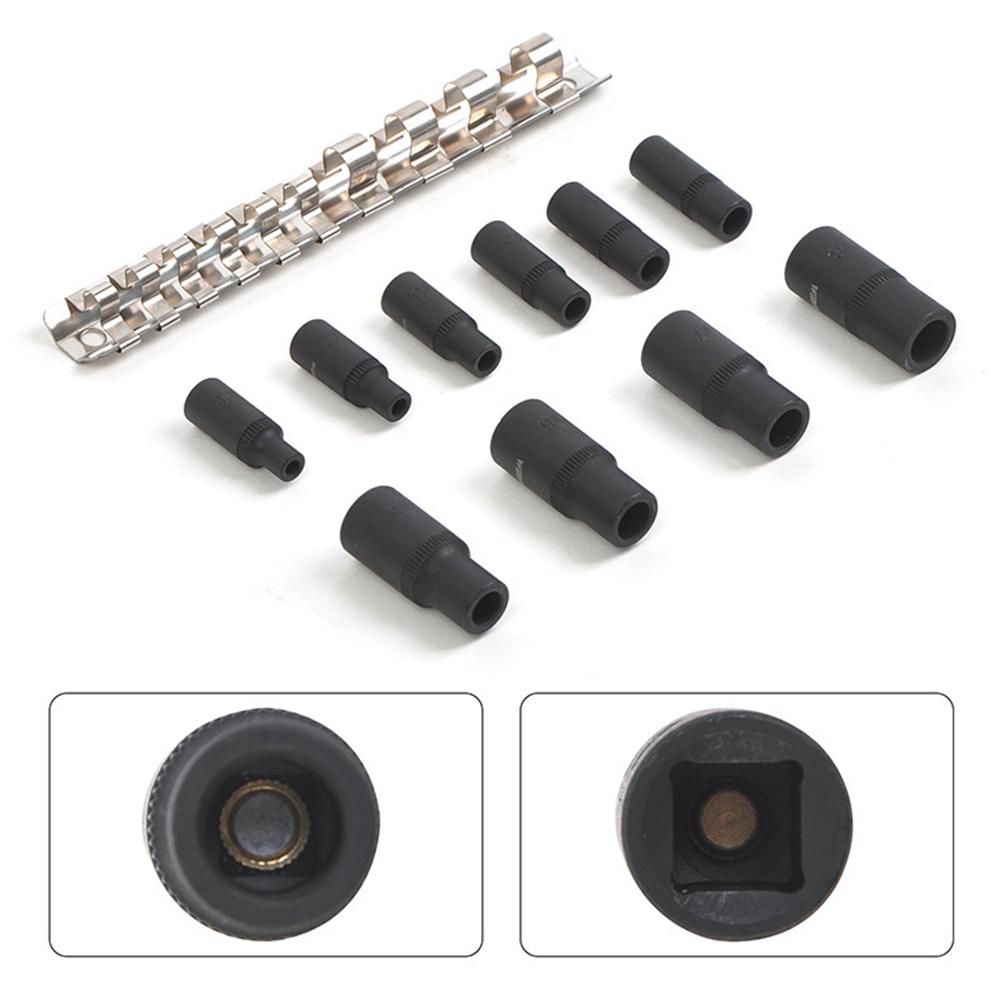 10 Piece Tap Socket Set With Return Sleeve Square Drive For Threading Tapping Tasks Pneumatic Wrench Tool Accessories