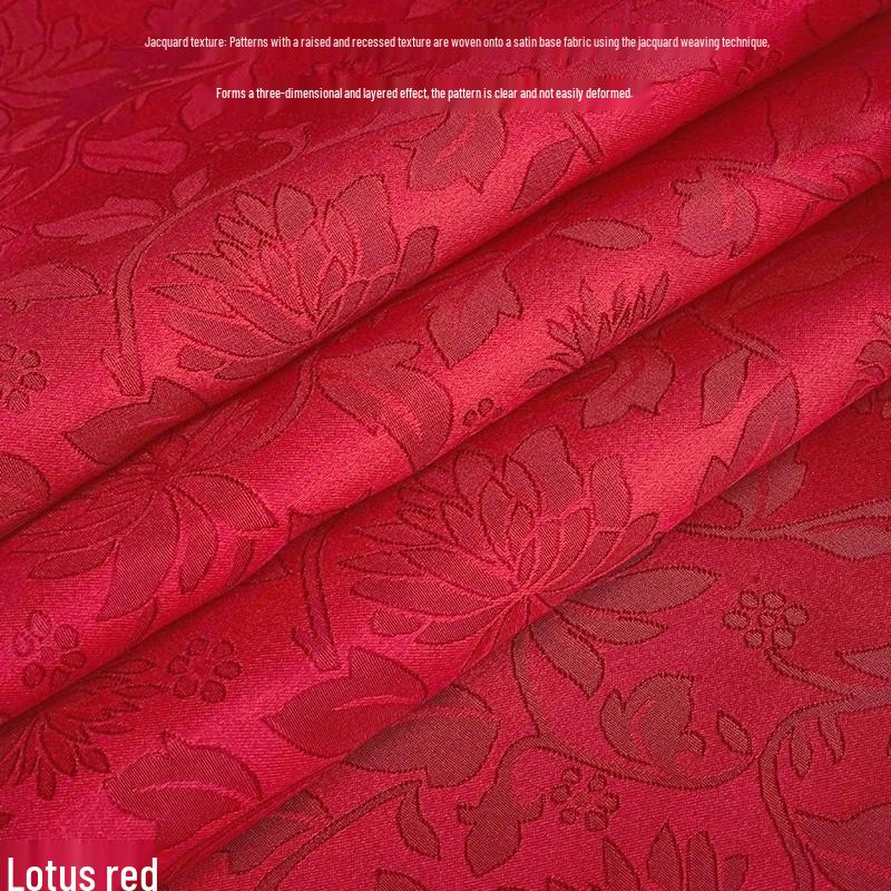 Lotus Texture Dark Pattern Jacquard Fabric for Handbags & Cosplay Hanfu