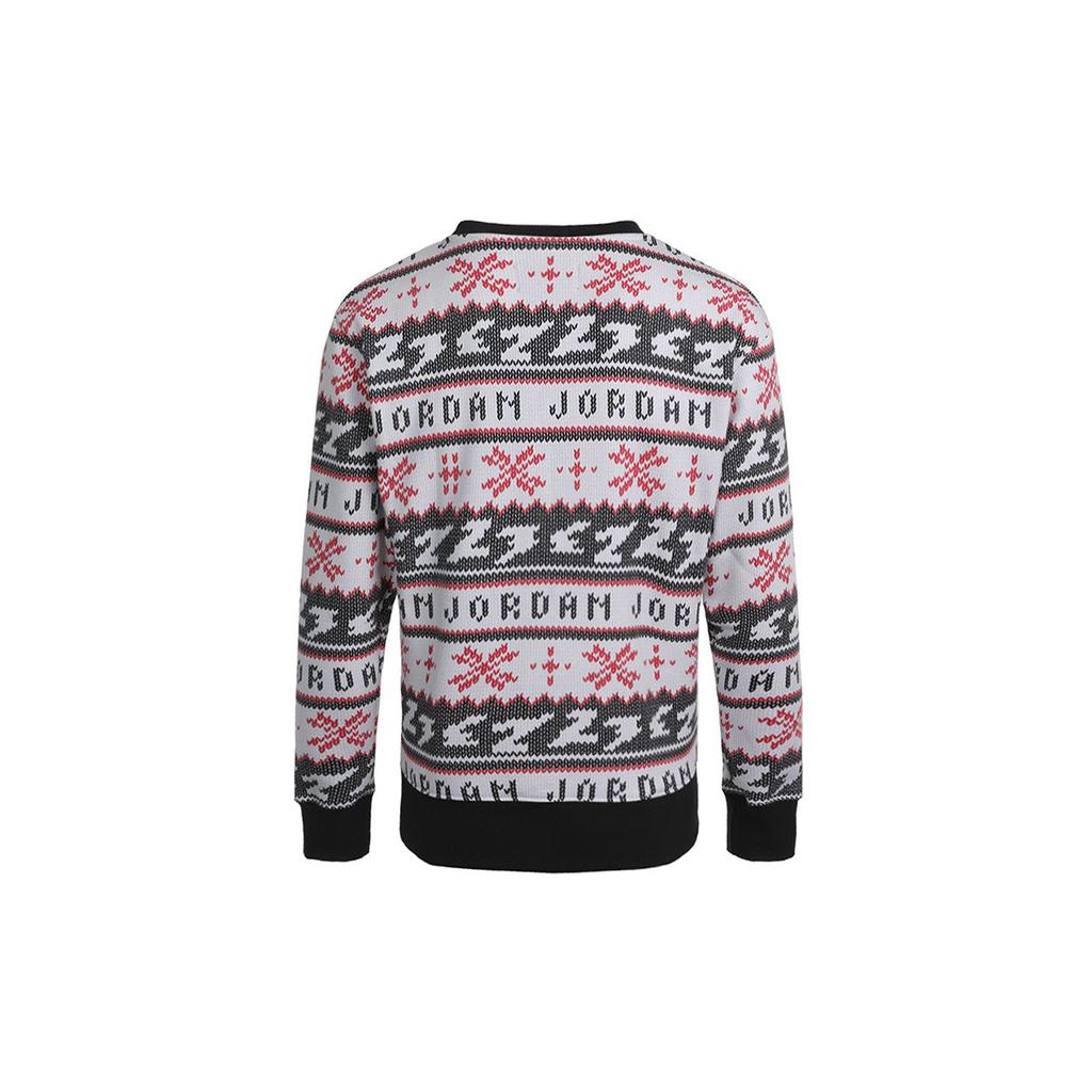 Jordan Jumpman Holiday Christmas Sweater Print Warm Comfortable Casual Crew Neck Sweatshirt Men Tops Black CT3460-010
