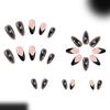 Packung mit 24 Gothic Punk Aufklebenägeln mit Kaffee-Blumenmuster, langlebige Kunststoff-Falschnägel für Frauen, für den täglichen Gebrauch, Party