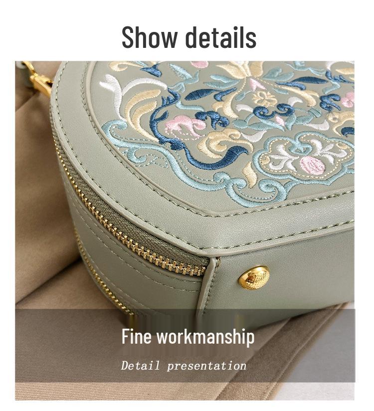 2025 Spring Women's Crossbody Bag: New Chinese Style, High-End Embroidered Small Round Handbag