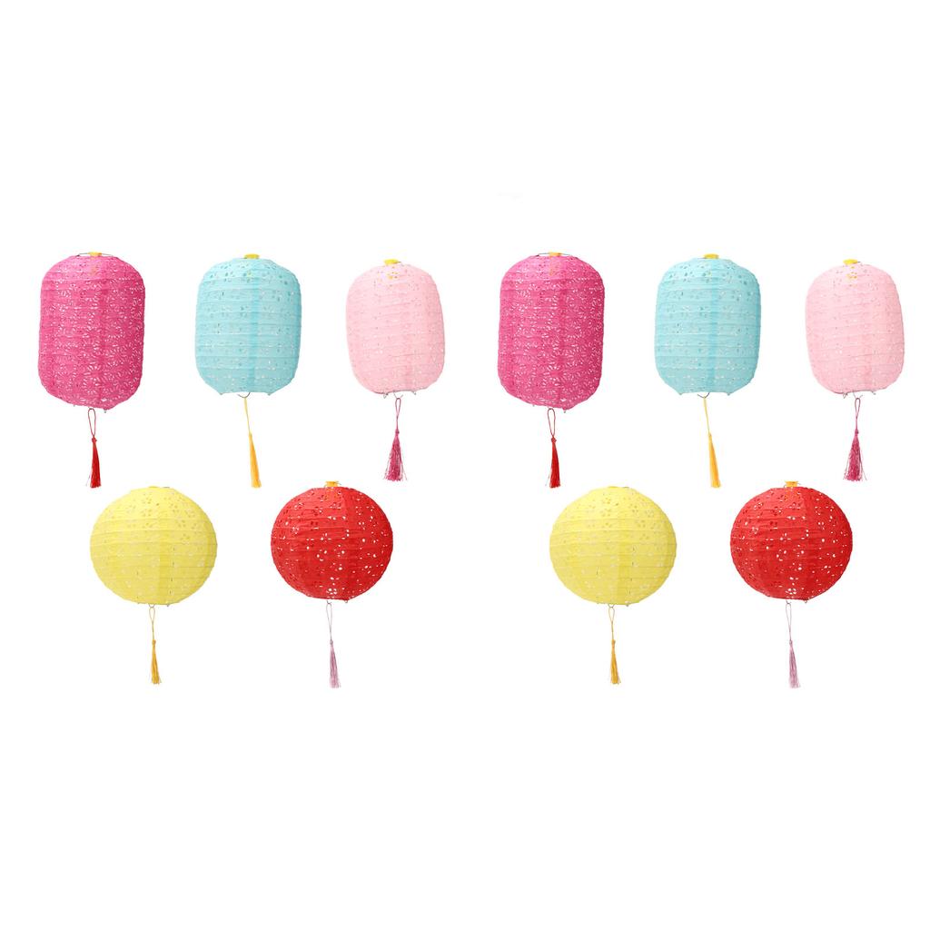 Chinese Paper Lanterns 5.9in Diameter Waterproof Widely Used Rich Colors Light  Round Paper Lanterns 10 Sets for Garden