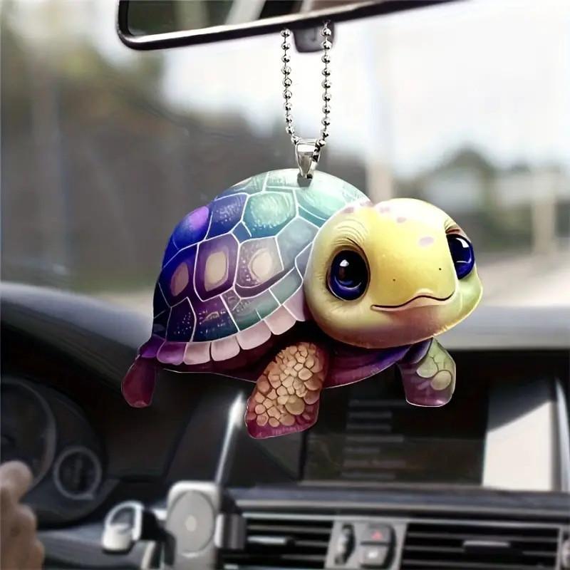 Turtle Acrylic Colorful Car Interior Pendant For Turtle Lovers Cute Cartoon Style