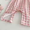 Baby Bear Suspender Romper Plaid Jumpsuit Spring Autumn Infant Outfit for 0-2 Years Newborn Clothing