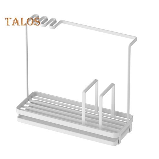 

Стеллаж для хранения, держатель для губки, прочная конструкция, прочная несущая способность, кухонный, спальный, дозатор для мыла со съемным подносом белый