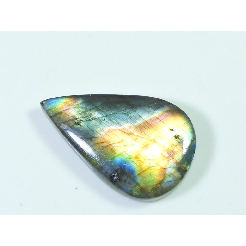 21X35MM Natural Labradorite Pink Purple Flashy Pear Cabochon Loose Gemstone SK-3289