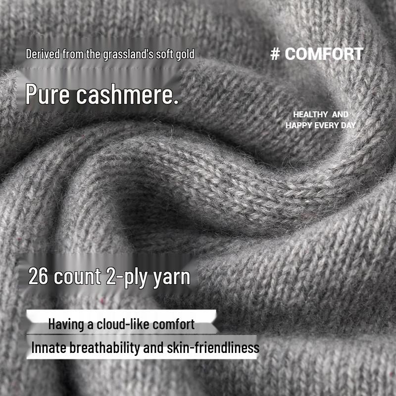 Hengyuanxiang Women's Thickened Pure Cashmere Sweater