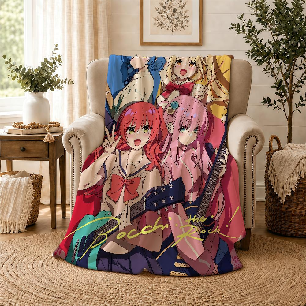 Anime B-Bocchi The R-Rock Blanket For Soft Warm Knee For Bedroom Living Room Bed Sofa Camping Picnic Office Gift