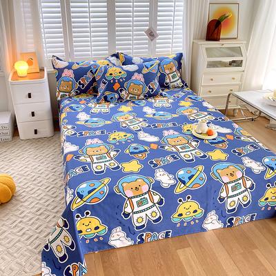 Cotton Bed Sheet Plant Cartoon Printed Single Double Top King Sheets Pure Cotton Single Size Kids Bed Linen