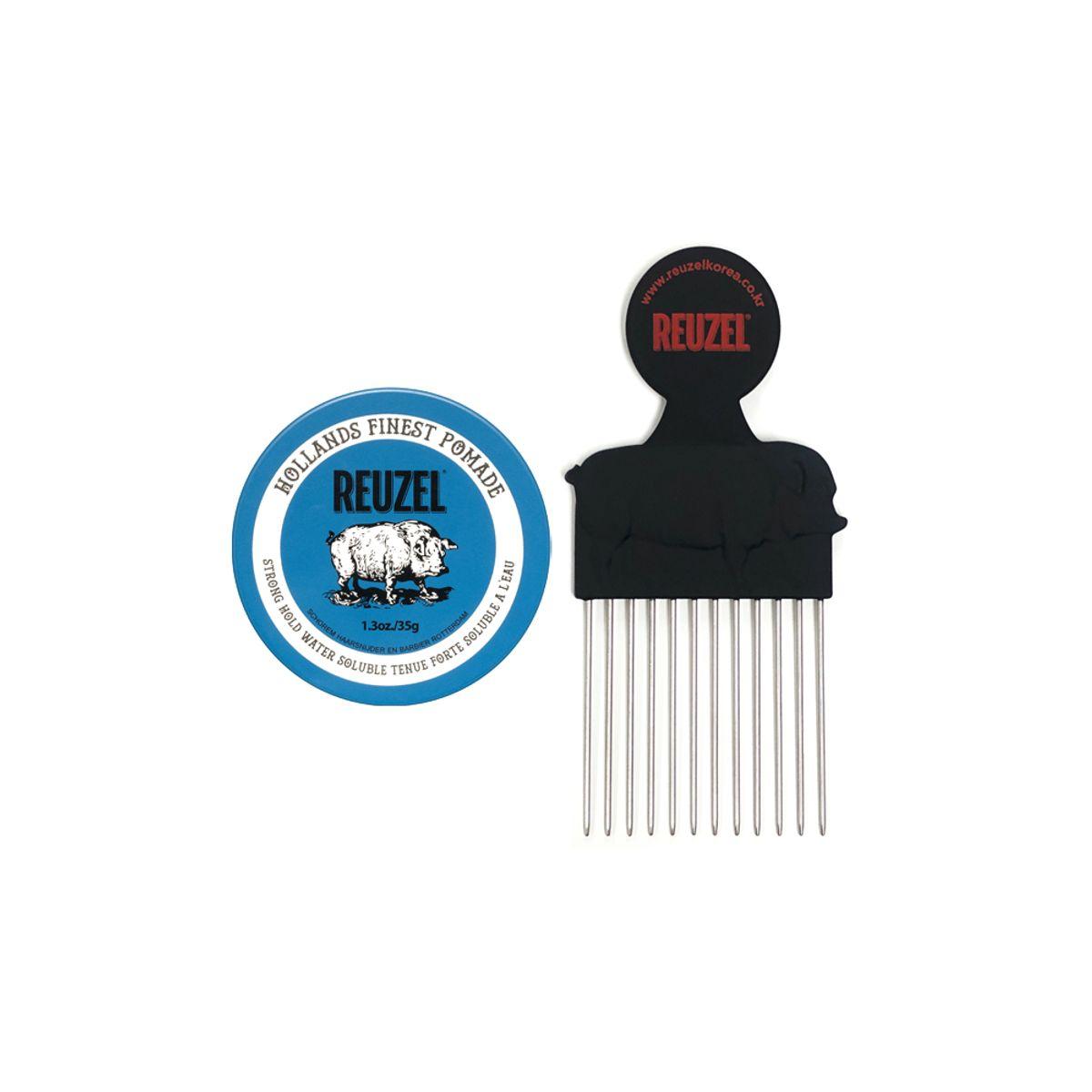 Blue Water-based Hard Pomade 35g + Pomade Comb