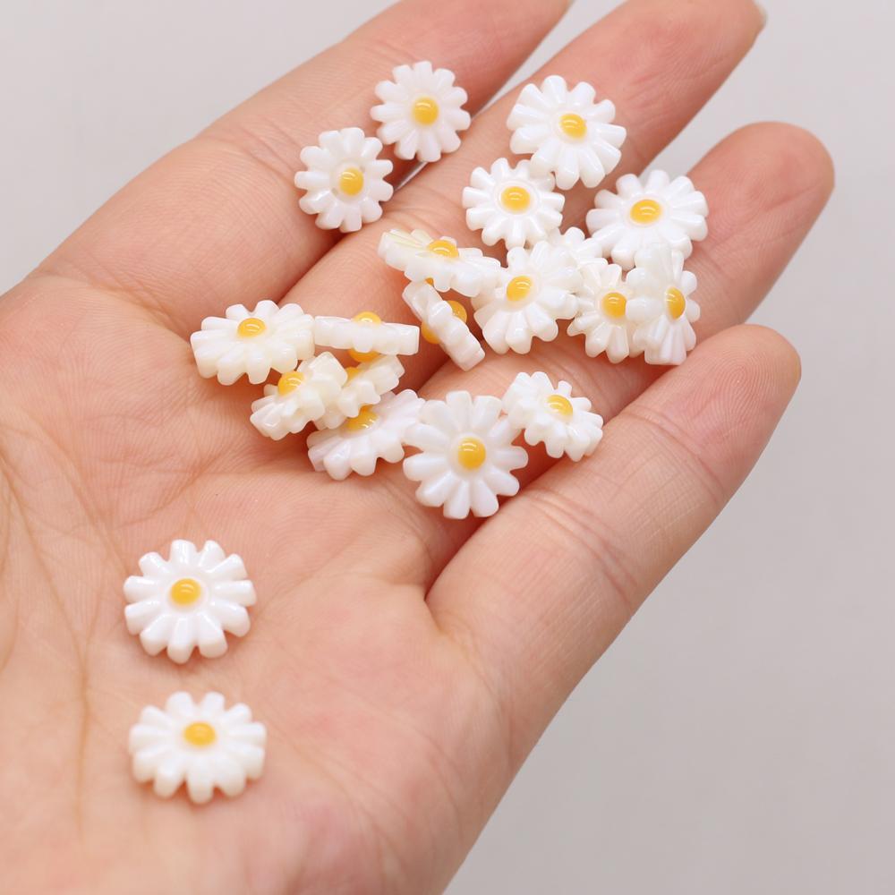 Mărgele Naturale din Scoici de Apă Dulce Floarea-Soarelui, Mărgele Libere Stil Marin de Vară pentru Accesorii DIY Colier Brățară, Confecționare de Bijuterii Creative de Crăciun