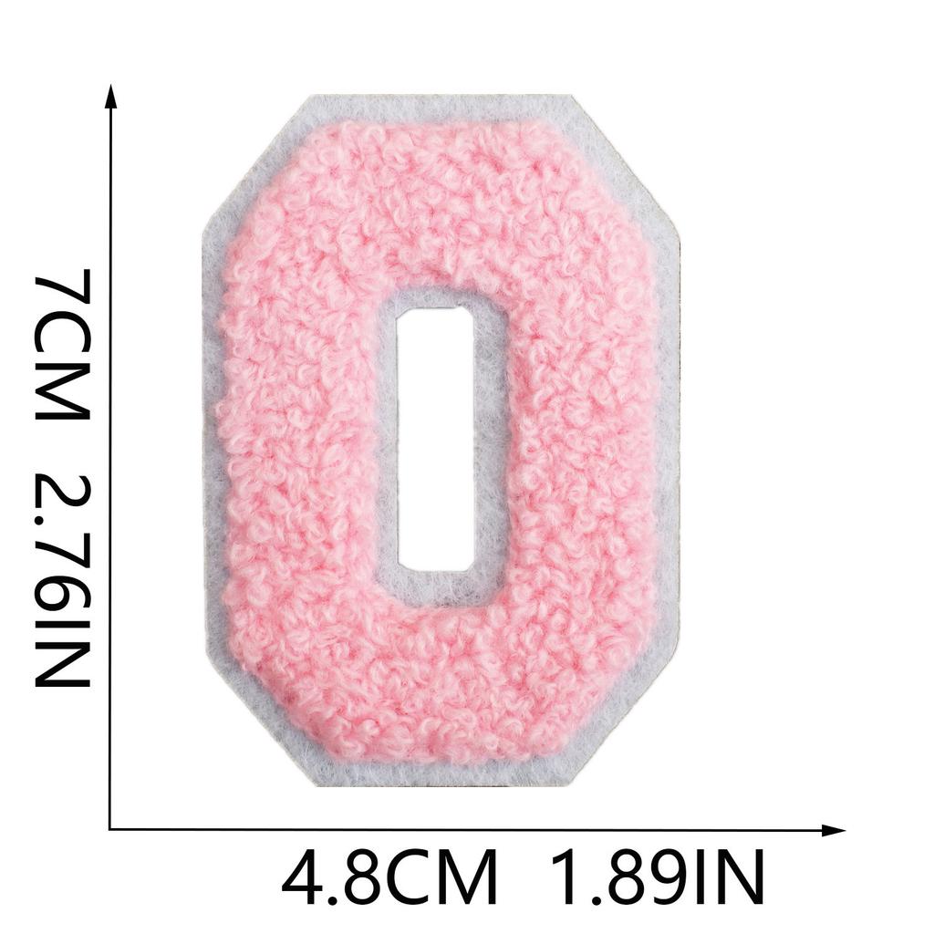 7Cm White Background Pink Character Embroidery Cloth Sticker English Towel Embroidery Letter Computer Embroidery Chapter Boy Embroidery Post