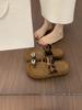 Retro niche casual thick-soled set of toe slippers for women's summer wear, not tired feet French fashionable beach cool slippers