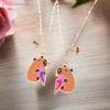 2 Peças Pingente Quebra-Cabeça de Coração Capivara Desenho Animado Fofo Magnético Colar de Melhor Amigo Para Melhores Amigas Joias de Amizade Presentes
