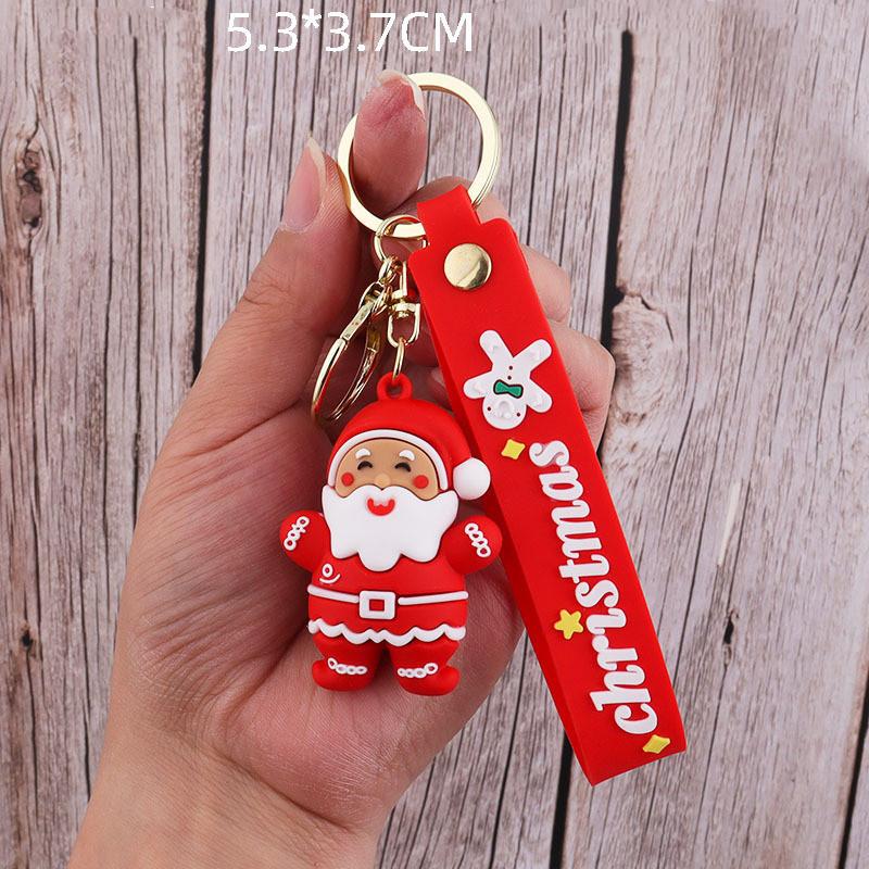 2024 New Christmas Keychain Pvc Soft Rubber Schoolbag Pendant Doll Christmas Small Gift Series Car Accessories Interior Ornament