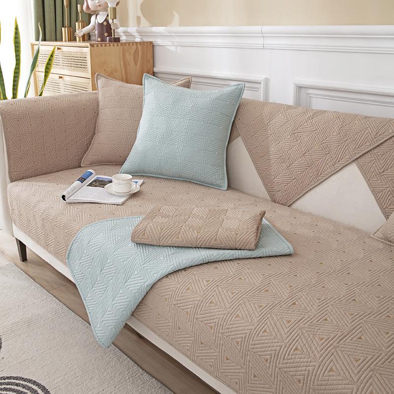 Nordic Simple Cotton Sofa Cushion Four Seasons Non-slip Seat Cushion Fabric Universal Winter Leather Cover Cloth Towel