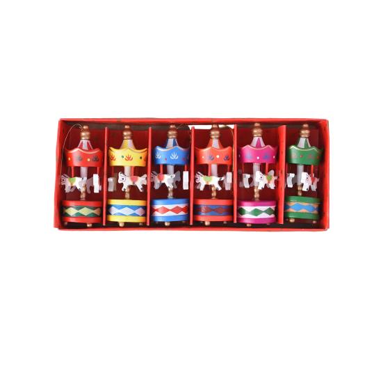 

Yousheng 6 шт. Деревянная карусель Рождественское украшение Рождественская елка Расписанная вручную Веселая карусель Подвесное украшение Дом Офис Праздничная вечеринка Подвеска