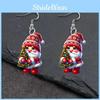 Themed Christmas Santa Claus Holding Tree Pattern Women Earrings Acrylic