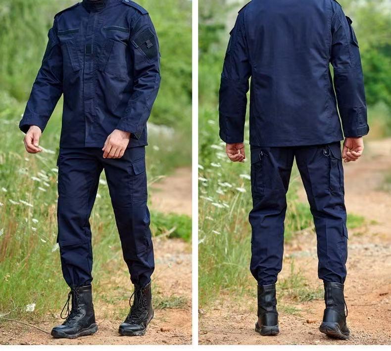 Men's Wear-Resistant Black Camouflage Tactical Suit for Spring/Autumn