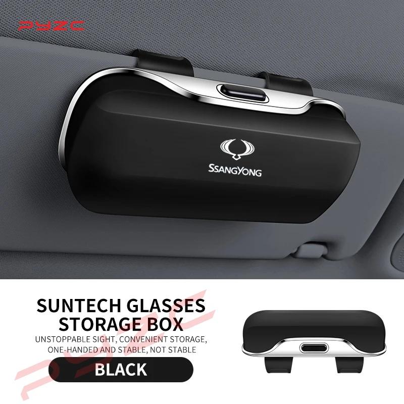 For Ssangyong Torres Rexton Musso Tivoli Korando Stavic Accessories Car Visor Sunglasses Glasses Case Glasses Holder Clip Box