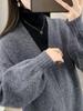 Damen Herbst Koreanischer Stil Einfarbig Gestrickter Cardigan Pullover