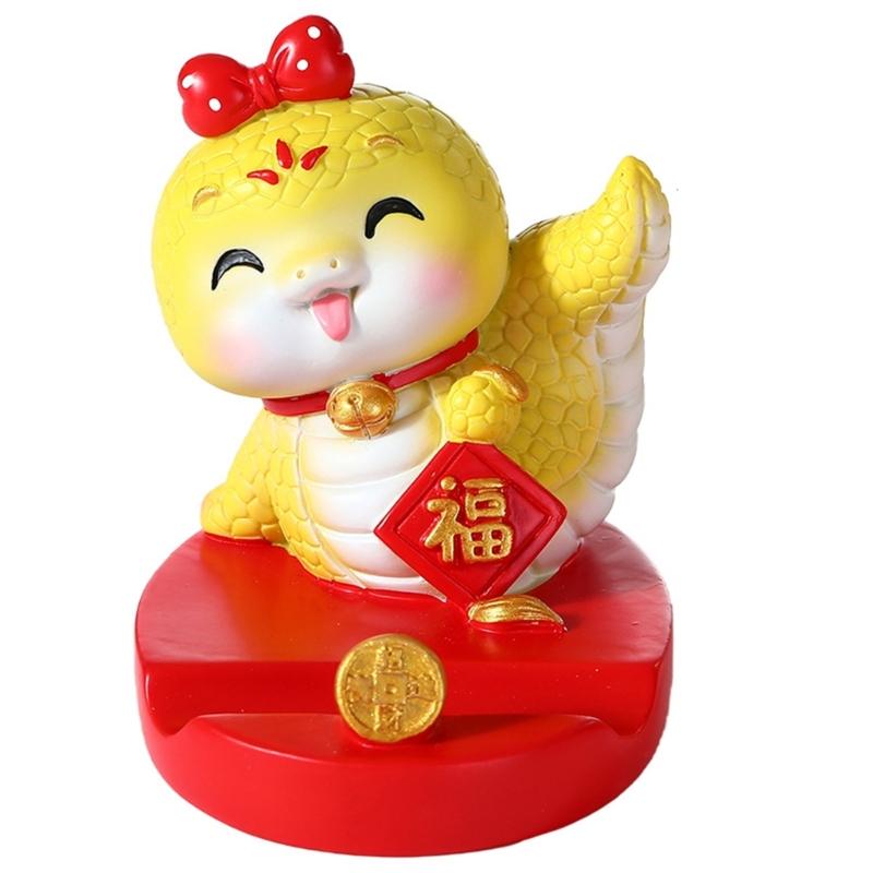 

Подставка для телефона на тему змеи 2025 года, держатель для телефона из смолы, мультяшное животное, новогоднее украшение стола