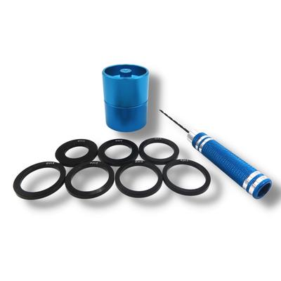 TAGATORON Tekerlek Delme Jig Silindir Fikstürü 1.8mm Matkap ile (3. mavi)