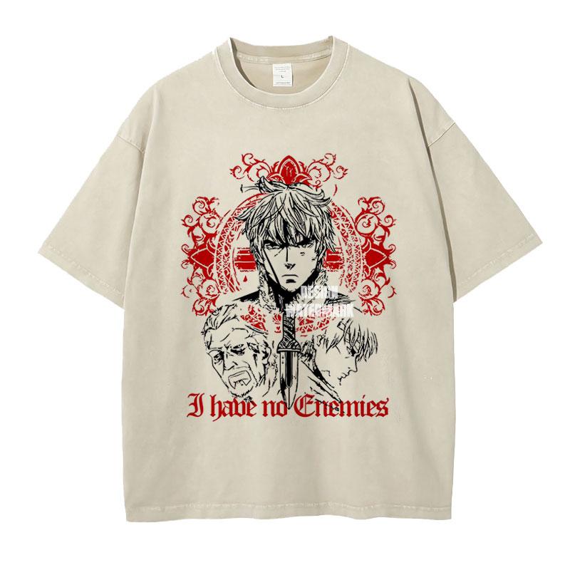 

Anime VVinland SSaga T Shirts Manga Vintage Washed Thorfinn Tshirt Oversized Thors T Shirt Harajuku Askeladd Tops Tees Man S