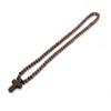 Classic Natural Wood Beads Crucifix Pendant Necklace for Men Women Religious Rosary Jewelry Handmade Prayer Accessories