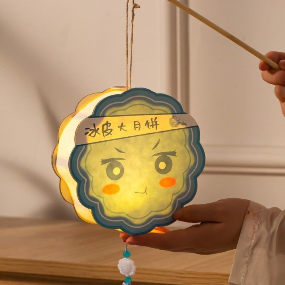 with Tassel Handheld Mooncake Lantern Traditional Portable Glowing Lamp Mid-Autumn Festival