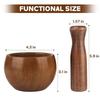 Wood Mortar and Pestle Set, Wood Grinder Bowl for Guacamole, Salsa, Herb Crusher and Pill