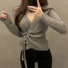 Herbst Koreanische Casual Strickjacke Frauen Kordelzug Schlank Langarm Mode Pullover Design Strickjacke Strickwaren Elegante Tops 30319