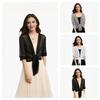 Summer Breathable Sun Protection Clothing Shawl Jacket Women's Cardigan Mesh Short Style Outer Layer with Sun Protection Gold and Silver Wire