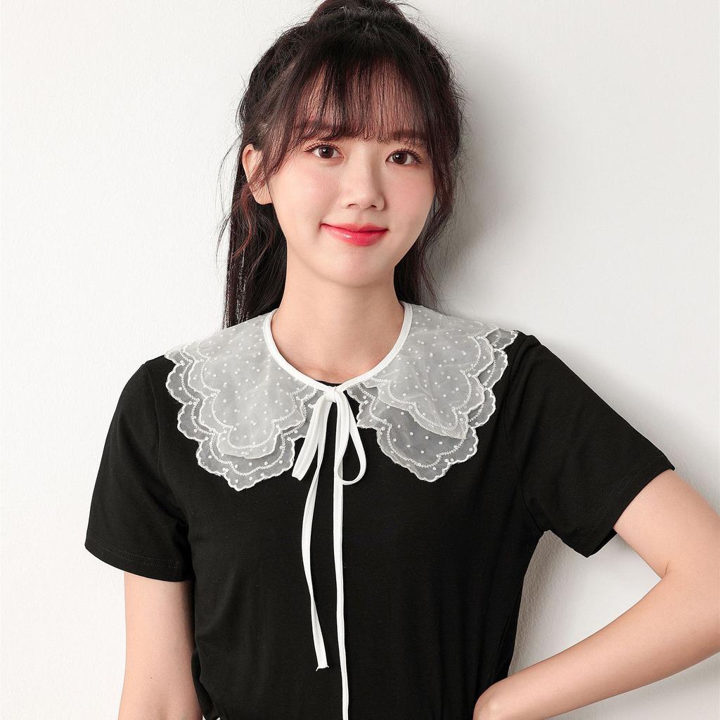 New Women White Fake Collar Vintage Detachable Shirt Collar Autumn Blouse Sweater False Collar Lapel Top Neckwear Ties