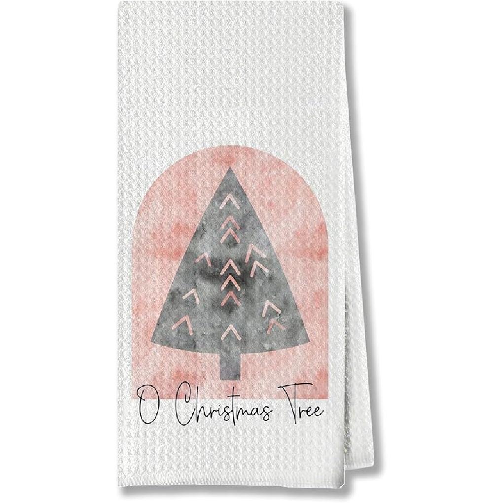 Christmas Lights Bow Kitchen Hand Towels for Bathroom, Holiday Dish Tea Towels, Christmas Decor, 16x24 Inch
