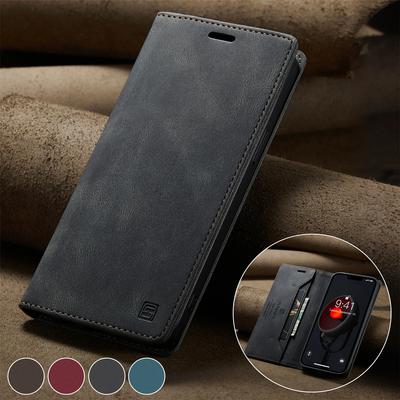Bőr Flip Telefon Tok Samsung Galaxy S9 S10 Plus S20 S21 FE S22 S23 S24 S25 Note 10 20 Ultra Hoz Pénztárca Állvány Védő Borítás
