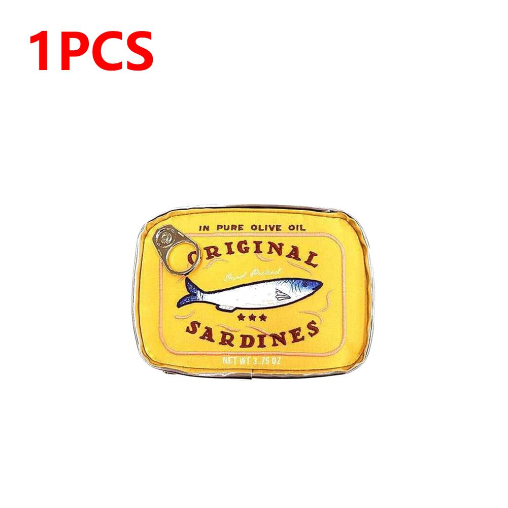 Cute Cosmetic Bag Sardines Cans Shape Funny Bag Creative Portable Toiletry Bag Fashion Zipper Multi-function Soft Makeup Bags