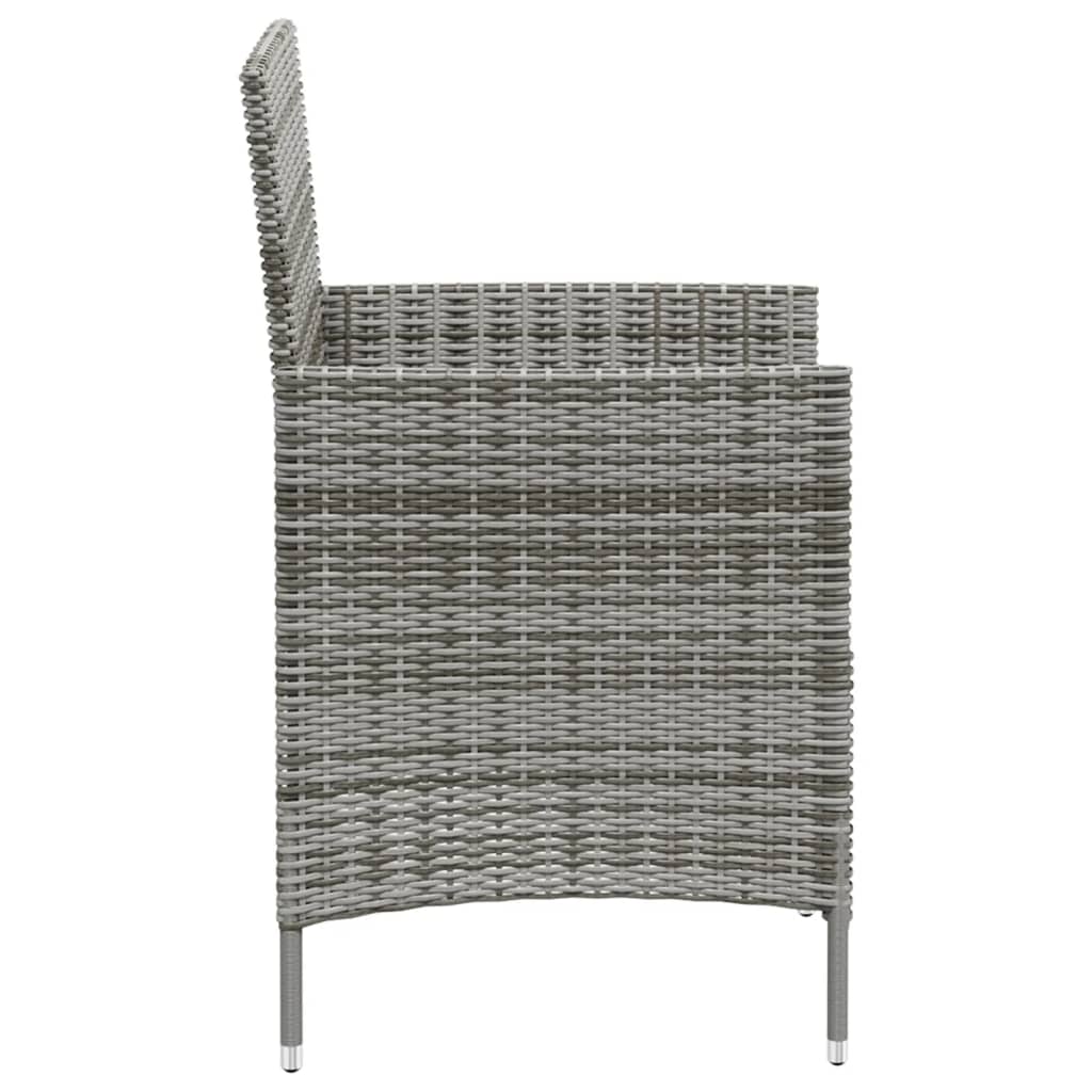 Vidaxl 3-Częściowy Zestaw Mebli Ogrodowych + Poduszki, Rattan Pe Szary