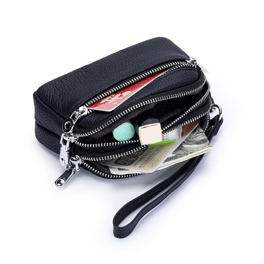 Factory Leather Small Mini Women's Coin Purse Multi-layer Zipper Large Capacity Storage Bag