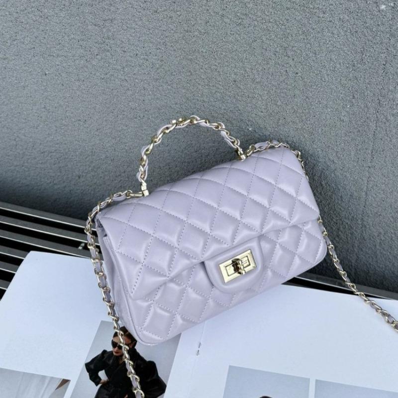 Leather rhombus chain bag women's handbag high-end new versatile single shoulder messenger small square bag